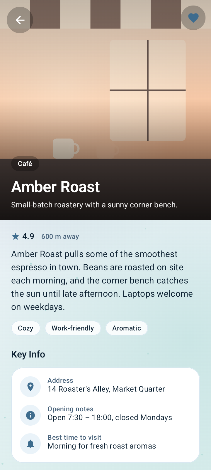 Amber Roast place detail in Voyage White